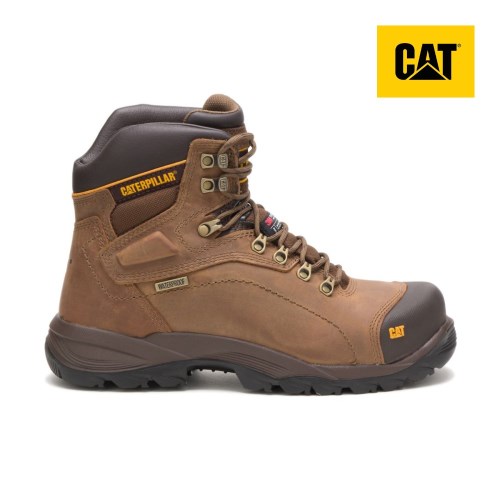 Caterpillar Diagnostic Hi Waterproof Thinsulate Steel Toe Miesten Turvakengät TummanBeige (EHGTM)